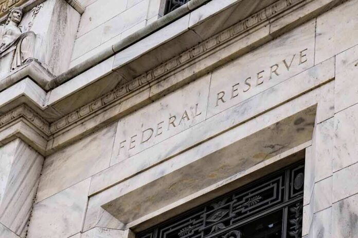 1055599112 featured image Federal Reserve building exterior with engraved lettering.