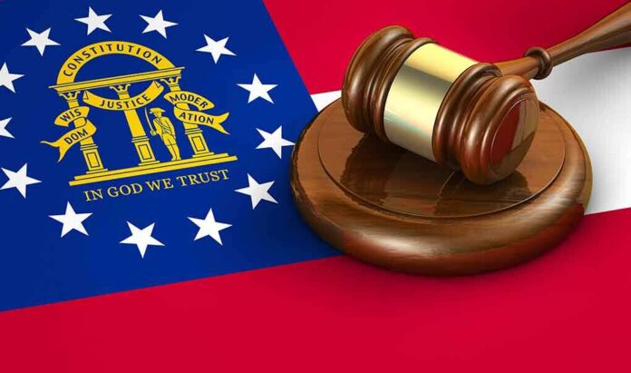 349481612 featured image Georgia flag and judge's gavel on wooden base