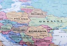 Map of Eastern European countries and cities