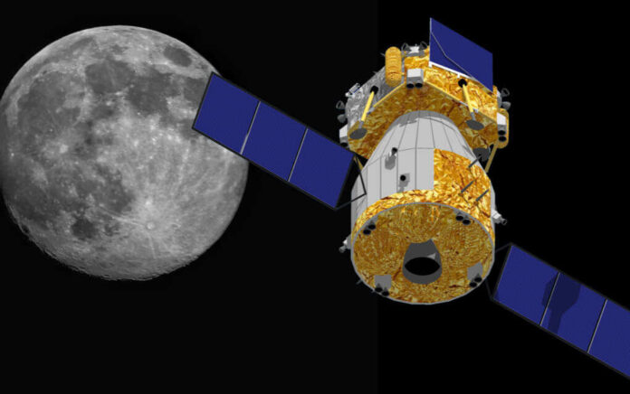 1862533084 featured image Spacecraft near the moon in black space background