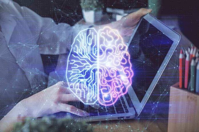 2048543435 featured image Futuristic AI brain hologram above a laptop computer