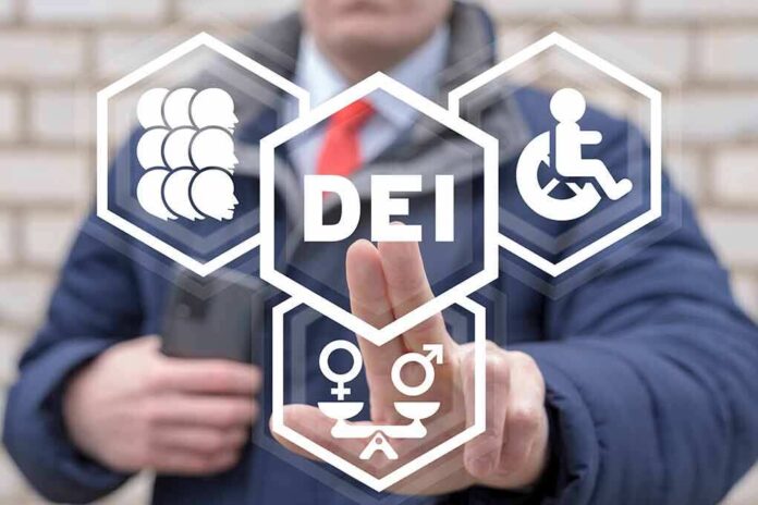 2116224122 featured image Person pointing at DEI symbols on glass