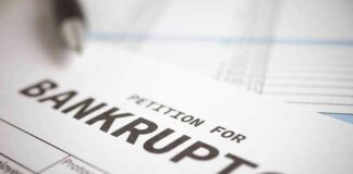 Petition for bankruptcy document with pen