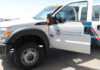 US Customs and Border Protection truck with open door
