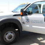 US Customs and Border Protection truck with open door