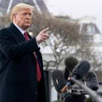 Operation Southern Spear UNLEASHED — Washington Rattled Donald Trump gesturing while speaking to the press outside
