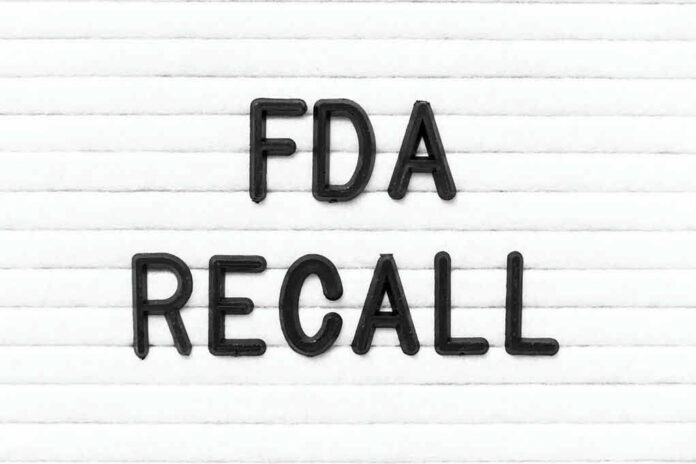 FDA Recall written on letter board.