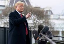 BLOW THEM TO HELL — Trump’s Stark Warning Donald Trump gesturing while speaking to the press outside