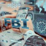 Senate Hopeful Busted — FBI STEPS IN FBI text surrounded by digital security graphics and hands