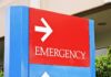 Emergency sign with an arrow pointing right