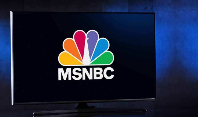 MSNBC logo displayed on a television screen