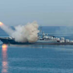 49 Missiles Launched — Chaos Or Control? Warship firing missile in the sea.
