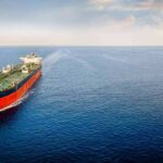 Oil tanker sailing on calm open sea