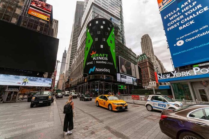 shutterstock_1989356336 Times Square street with taxis, billboards, and skyscrapers