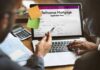 Laptop displaying refinance mortgage application form
