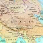Map of China and surrounding countries in East and South Asia