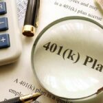 401(k) plan document under magnifying glass