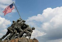 Sledgehammer Attack Leaves Marine Statue Headless Iwo Jima Memorial statue with soldiers raising the American flag