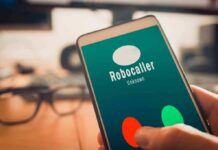 smartphone showing an incoming robocall screen
